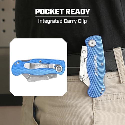 Sheffield 12514 Lock Back Utility Knife 3 Pack with Aluminum Handle - Image 6