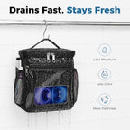 Bukere Shower Caddy Mesh Tote Bag, Portable College Dorm Room Essentials, Large Capacity Separate Compartment Quick Dry Mesh, Hanging Toiletry Organizer Bag for Student, Bathroom, Gym, Travel, Camping - Image 5