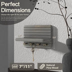 Rebee Vision Key Holder Wall Mount with Shelf for Living Room, Old Gray - Image 2