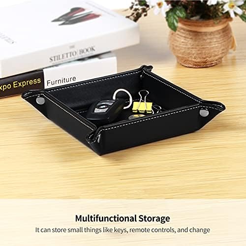 Key Dish Bowl for Entryway,Catchall Holder Bedside Table Valet Tray for Men - Image 2