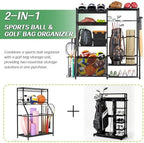 Garage Sports Equipment Organizer, Golf Bag Storage Rack - Image 4
