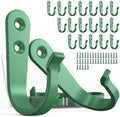 BREYDROK 20-Pack Coat Hooks for Hanging, Heavy Duty Green Metal Wall Hooks by BREYDROK