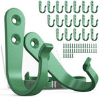 BREYDROK 20-Pack Coat Hooks for Hanging, Heavy Duty Green Metal Wall Hooks by BREYDROK