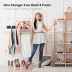 Velvet Pant Clothes Hanger Space Saving Non Slip Hanger Jean Slack Hangers | Multiple Velvet Hanger Closet Organizer Storage and Organization for Jeans,Scarf,Tie(3, Beige) - Image 4