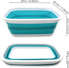 SAMMART 9.2L (2.37Gallon) Collapsible Tub - Portable Outdoor Picnic Basket/Crater - Foldable Shopping Bag - Space Saving Storage Container (M, Bright Blue) - Image 4