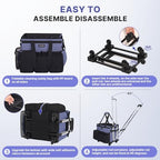 JKAOO Large Rolling Cleaning Caddy Bag with Detachable Trolley, Denim Blue - Image 4