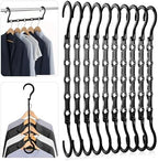 Utopia Home Space Saving Hangers 10 Pack – Magic Hanger Collapsible Black | ABS plastic | Closet organizer | Storage saving hanger I Dorm & small space friendly | Compact storage by UTOPIAHOME