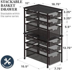 Simple Houseware Stackable 3 Tier Sliding Basket Organizer Drawer, Bronze - Image 2