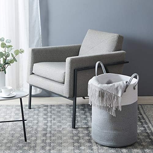 YOUDENOVA Cotton Laundry Hamper, 58L Tall Storage Basket-Grey - Image 4