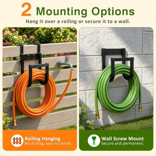 Fence Hose Hanger Wall Mount No Drill Garden Hose Holder for Deck - Image 5