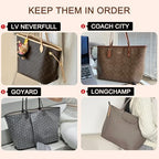 Doxo Purse Organizer Insert for Handbags, Felt Neverfull MM Organizer Insert with Cover, Tote Bag Organizer with Zipper Pocket and Bottle Holder, Fit Neverfull MM and More, Beige-L - Image 7