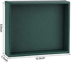 HofferRuffer Faux Leather Decorative Tray, Elegant Desktop Storage Organizer, Decorative Catchall Perfume Tray, Nightstand or Dresser Vanity Tray Organizer, 10.2 x 8.4 x 1.8 inches (Dark Green) - Image 6