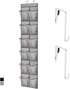 GORILLA GRIP Over the Door Shoe Organizer, 12 Large Pockets, Gray | Breathable Mesh Pocket, Space Saving Hanging Storage Holder, Closet Rack Hanger for Shoes, Pantry and Bathroom Accessories by Unknown