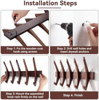 Marsui 21'' Wooden Coat Rack Wall Mounted with 5 Hooks - Image 6