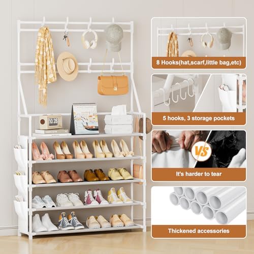 OYREL Shoe Rack 5 Tier Shoe Racks Organizer 20-25 Pairs for Closet - Image 6
