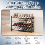 ENJOYBASICS 4 Tier Expandable Shoe Rack, Metal Small Shoes Shelf, Black - Image 6