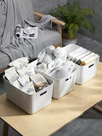 Set Of 8 Plastic Storage Bins,Versatile Kitchen Pantry Organization and Storage,for Plastic Storage Container Under Bed,Under Sink Bathroom Organizer (White, 8 Pack - Image 3