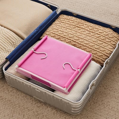 MAX Houser 6-Shelf Hanging Closet Organizer with 2 Sturdy Hooks, Pink | Dorm Room Essentials with 2 sturdy hooks, foldable lightweight fabric closet storage, space-saving design for Bedroom - Image 5