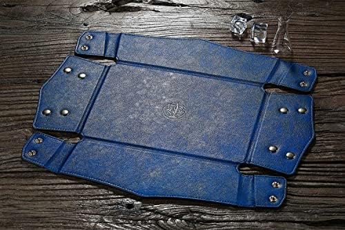 Leather Bedside Storage Tray - Jewelry Organizer for Girl's Key, Wallet, Coin Box - Travel PU Valet Tray (Dark Blue) - Image 5