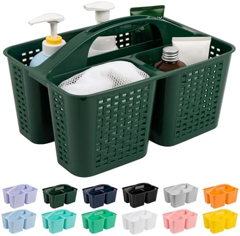 Tiawudi Portable Shower Caddy, Caddy Organizer with Handle, Plastic Shower Basket Hold Soap, Shampoo, Hair Supplies and Beauty Products, Cleaning Supplies Organizer for Home, Dorm, Shelf and Cabinet by Tiawudi