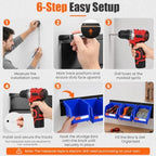 14pc Wall-Mounted Storage Organizer Mixed V1 V2 Combo Blue - Image 4