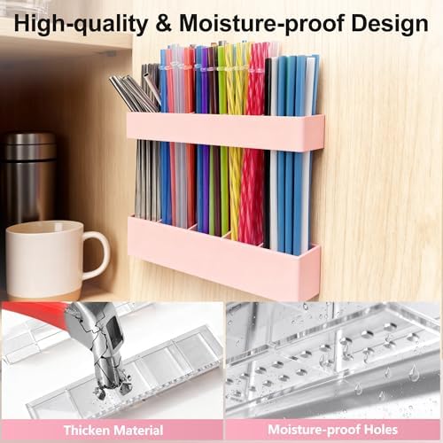 9.5” Large Acrylic Straw Holder for Cabinet Door, Adjustable Two-Part - Image 5