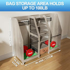 Golf Bag Storage Organizer Holds 2 Golf Bags for Garage - Wooden Rack - Image 5