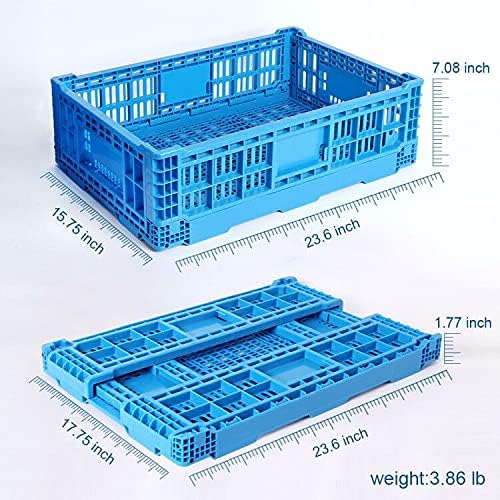 Collapsible Storage Bin/Containe，43 Liter Transfer box,crate Transit storage of various items (23.6" L x 15.7" W x 7.1" H-two) - Image 3