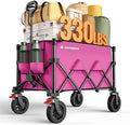 180L Wagons Carts Foldable with Wheels and Brakes for Camping Grocery by Raynesys