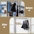 6 Tier Skirt Hangers Space Saving,4 Pack Pants Skirts Hangers with Clips for Women Closet,Non Slip Closet Organizer and Storage Multi Clothes Shorts Hanger Organization Dorm Room Essentials - Image 2