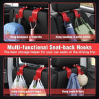 4-Pack Car Headrest Hooks Holds 55lbs Seat Storage Organizer for Bags - Image 5