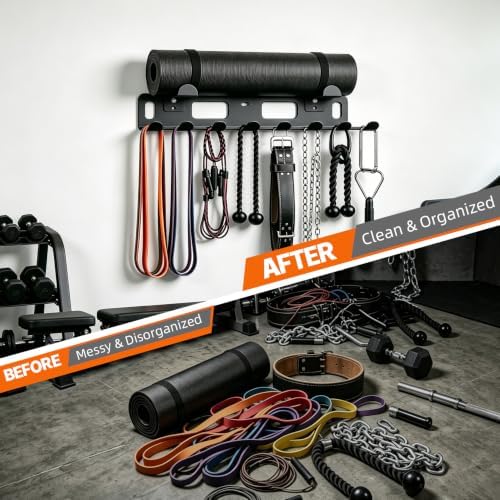 Multi-Purpose Gym Equipment Storage Rack Wall Mount for Home Gym - Image 4
