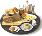 Oroyutor 16-Inch Oak Lazy Susan Organizer with Black Metal Rail by Oroyutor