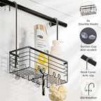 SHANSHUI Shower Hanging Caddy, Bathroom Shower Organizer Basket, Shampoo Bracket Over Door Rack with Hooks, 304 Stainless Steel - Image 5