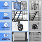 450lbs Capacity Shopping Cart,Upgrade Huge Grocery Cart on Wheels - Image 3