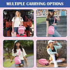 Hat Travel Case for Baseball Caps, Storage with Carrying Handle and Adjustable Shoulder Strap,Hat Organizer Protects up to 6 Hats,Hat Box for Travel and Home Storage(Pink) - Image 6