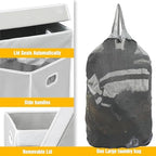 Simple Houseware Foldable Laundry Hamper Basket with Lid and Bag, Gray - Image 4