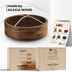 TIDITA 12" Wooden Lazy Susan Organizer with 4 Dividers, High Rim, Rotate - Image 4