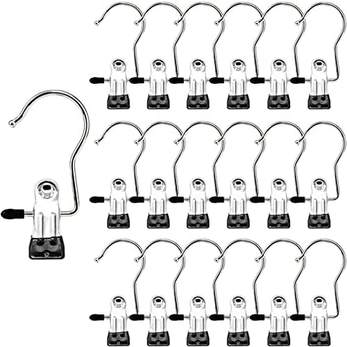 Laundry Hooks Hanging Clips Clothes Pins Closet Hanger Organizer Clamps Socks Towel Clips Heavy Duty Clothespins Bulk Hanger Clips for Closet Travel Pants Socks Handbags, 40 Pack by MECHEER