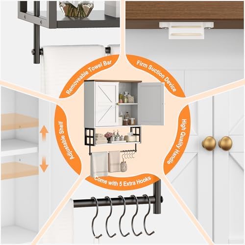 Wall Mounted Bathroom Storage Large Farmhouse Medicine Cabinet - Image 7