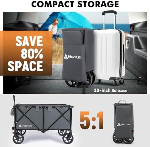Hikenture Collapsible Wagon 330LBS Capacity, 200L Extra Large Wagons Carts - Image 5