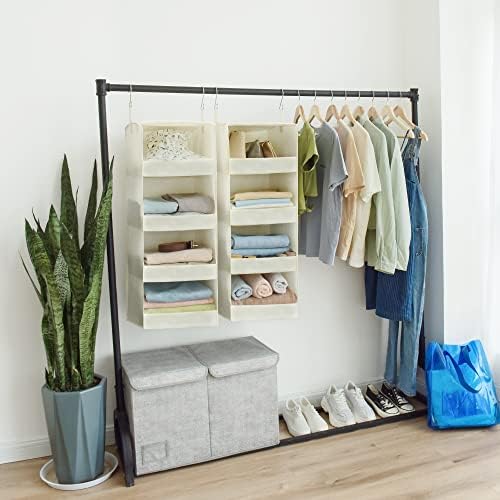 GRANNY SAYS 4-Shelf Hanging Closet Organizer, Foldable Storage, Beige | 44 lb Capacity, No-Sag Support, Keeps Clothes Neat, Folds Flat, Fits RV, Dorm & Small Closets, 2 Pack - Image 4