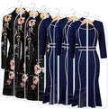 All Clear Garment Bags for Hanging Clothes, 55" (Set of 6) Dress Bags for Gowns Long, Plastic Dustproof Dress Garment Bag, Long Dress Bag with Zipper for gown, winter long coats, dance costume by UOUEHRA