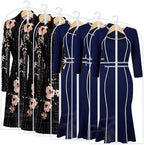 All Clear Garment Bags for Hanging Clothes, 55" (Set of 6) Dress Bags for Gowns Long, Plastic Dustproof Dress Garment Bag, Long Dress Bag with Zipper for gown, winter long coats, dance costume by UOUEHRA