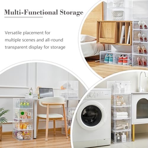 LXLXXL 6 Pack Storage Bins with Lids, 19 Qt Stackable Clear Storage Box - Image 2