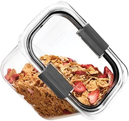 Rubbermaid Brilliance 12-Cup Airtight Food Storage Container, Perfect for Pantry Staples, Clear/Grey - Image 4