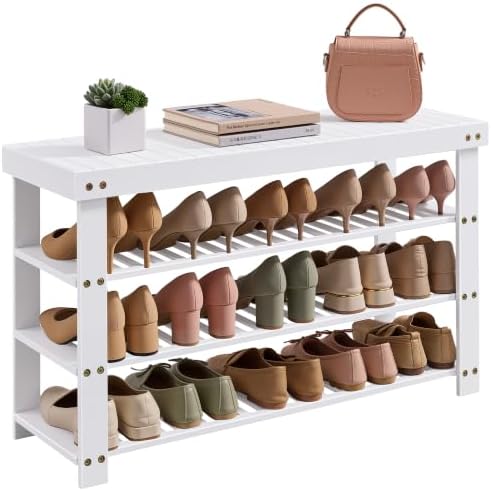 SONGMICS Bamboo Shoe Bench with Seat, 11.3 x 35.2 x 20.5 Inches by SONGMICSbySONGMICSHOME