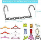 DUCOO Space Saving Hangers 10 Pack, Heavy Duty Magic Cascading Hanger Organizer with 5 Enclosed Anti-Slip Holes, Closet Organizers and Storage for Clothes, College Dorm Room Essentials, Gray - Image 6