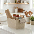 BINO | Plastic Storage Baskets, 22 Liter - 3 Pack, Natural Grey | THE WOVEN COLLECTION | Storage Basket for Shelves | Woven Storage Baskets for Organizing Bins | Pantry Shelf Organizer | Container Bin - Image 4