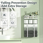 Towel Racks for Bathroom, Bathroom Shelf Over Toilet,Floating Shelves with Towel Rack Paper Holder Storage Basket,Floating Shelves for Wall Decor,Silver - Image 4